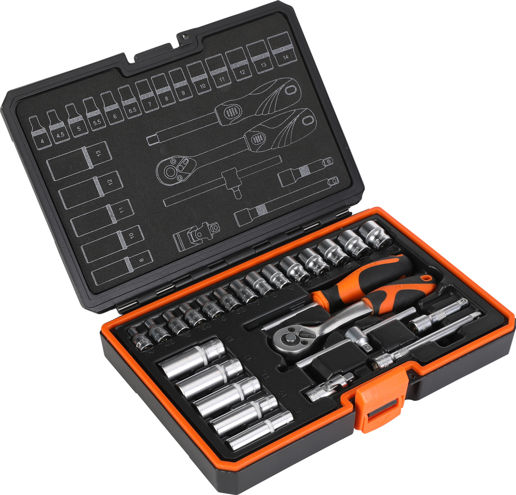 Ensemble clé à douille 1/4” 