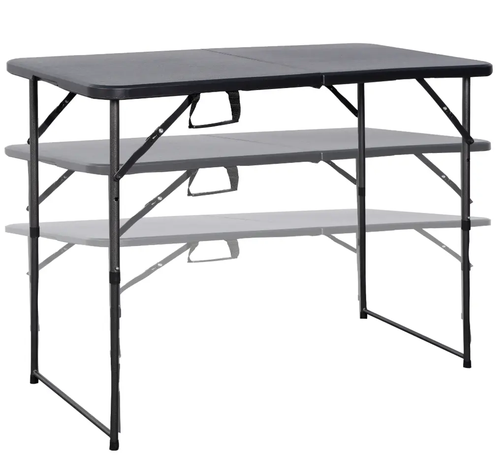 Height adjustable foldable table 