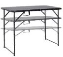 Height adjustable foldable table 