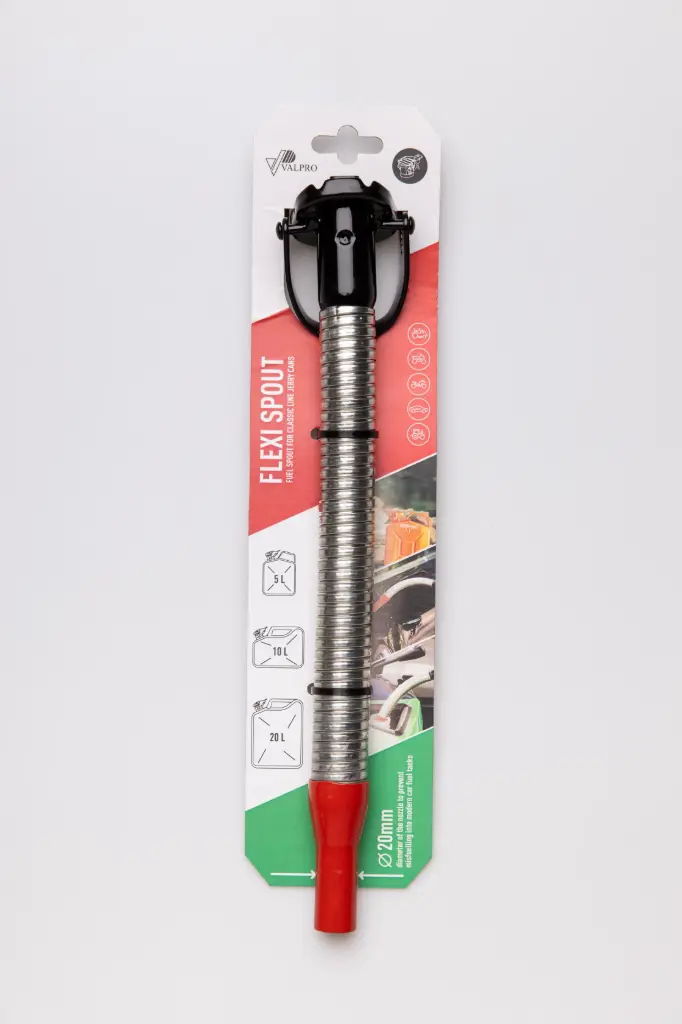 Bec verseur avec tube métallique flexible pour essence