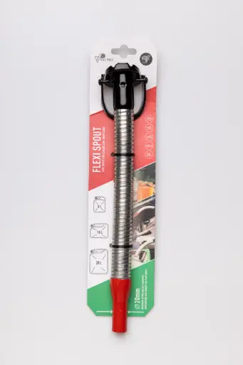 Schenktuit met flexibele metalen buis voor benzine