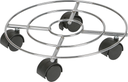 Support pot à roulettes chrome