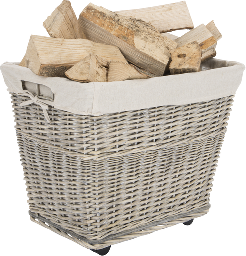 [W105] Log basket with wheels 
